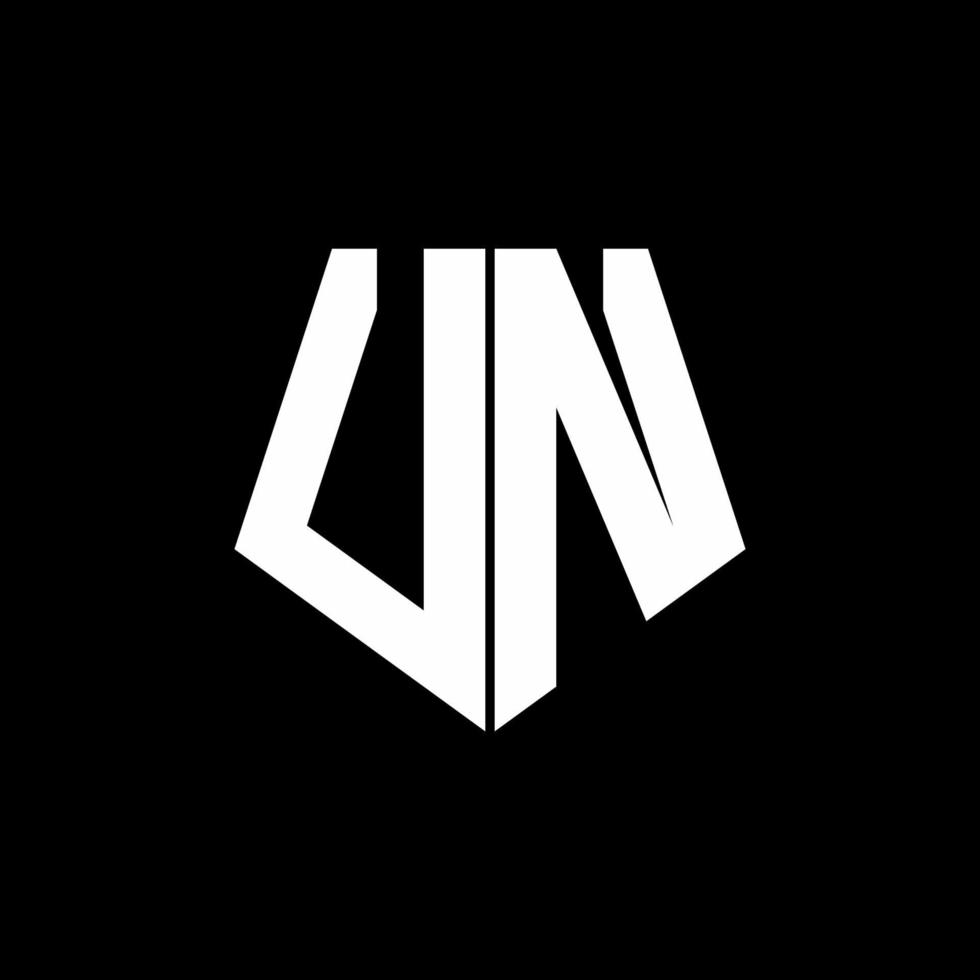 UN logo monogram with pentagon shape style design template vector