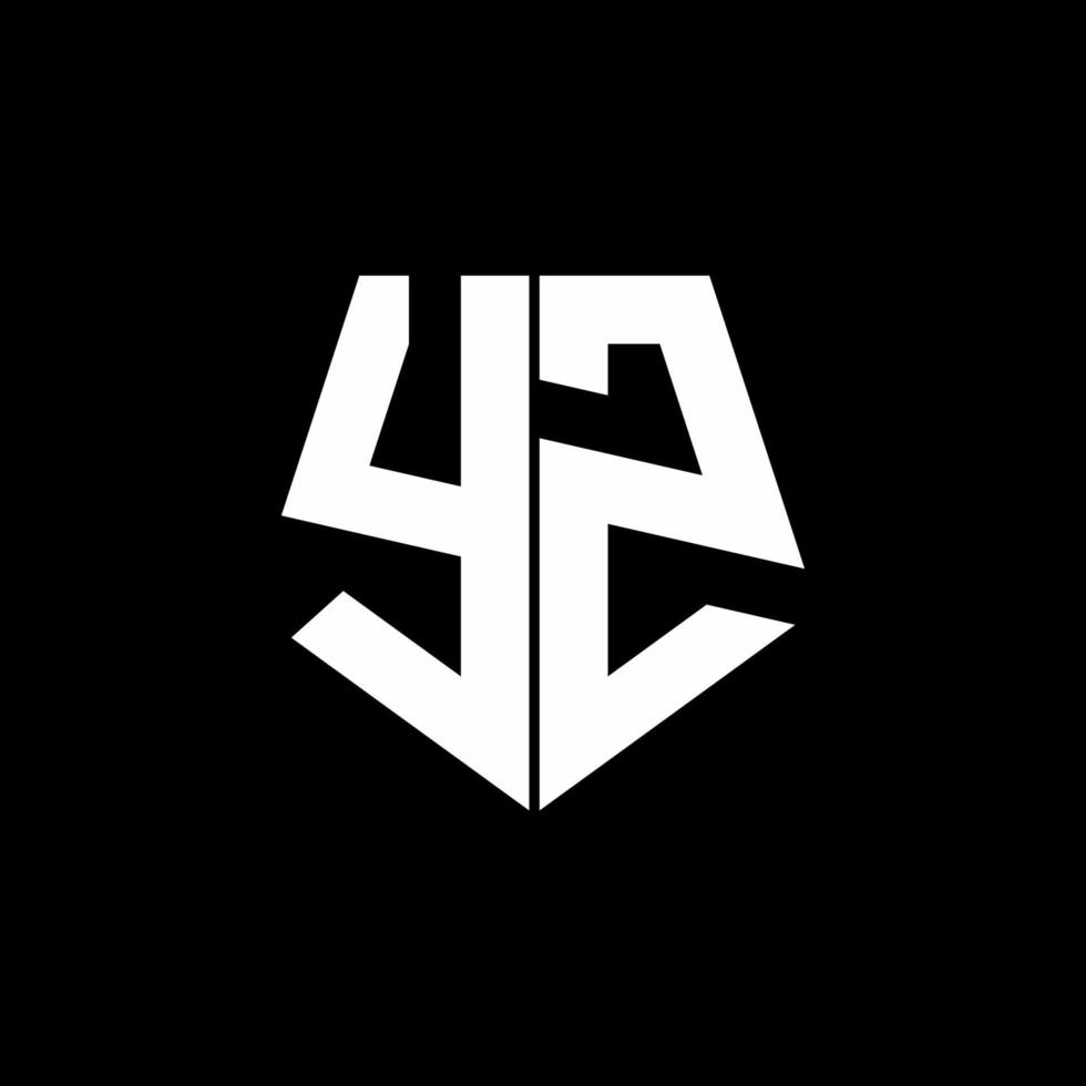 YZ logo monogram with pentagon shape style design template vector