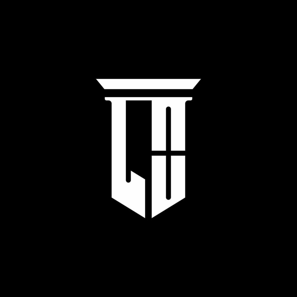 LO monogram logo with emblem style isolated on black background vector