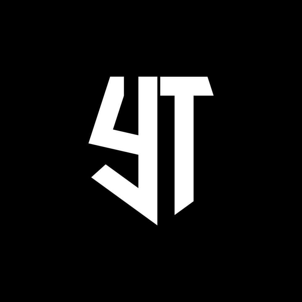 YT logo monogram with pentagon shape style design template vector