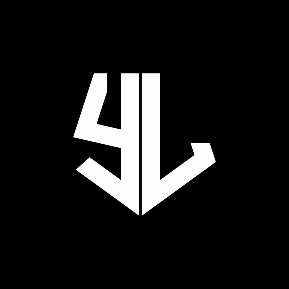 YL logo monogram with pentagon shape style design template vector