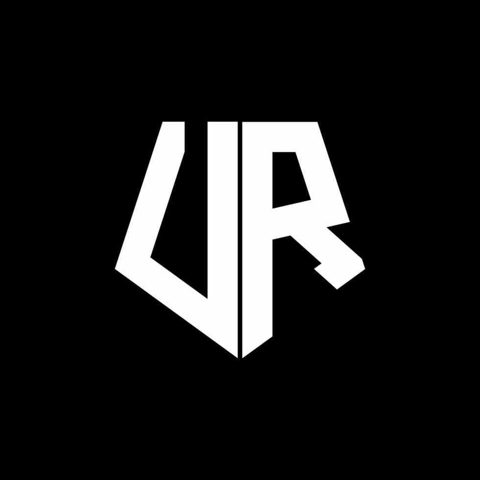 UR logo monogram with pentagon shape style design template vector