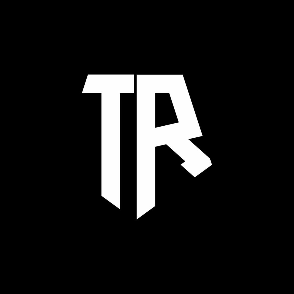 tr logo monograma con plantilla de diseño de estilo de forma de pentágono vector