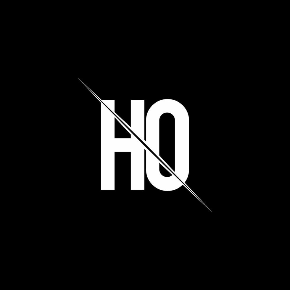HO logo monogram with slash style design template vector
