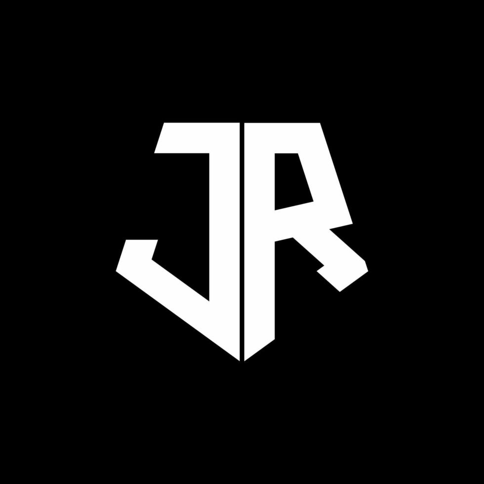 JR logo monogram with pentagon shape style design template vector