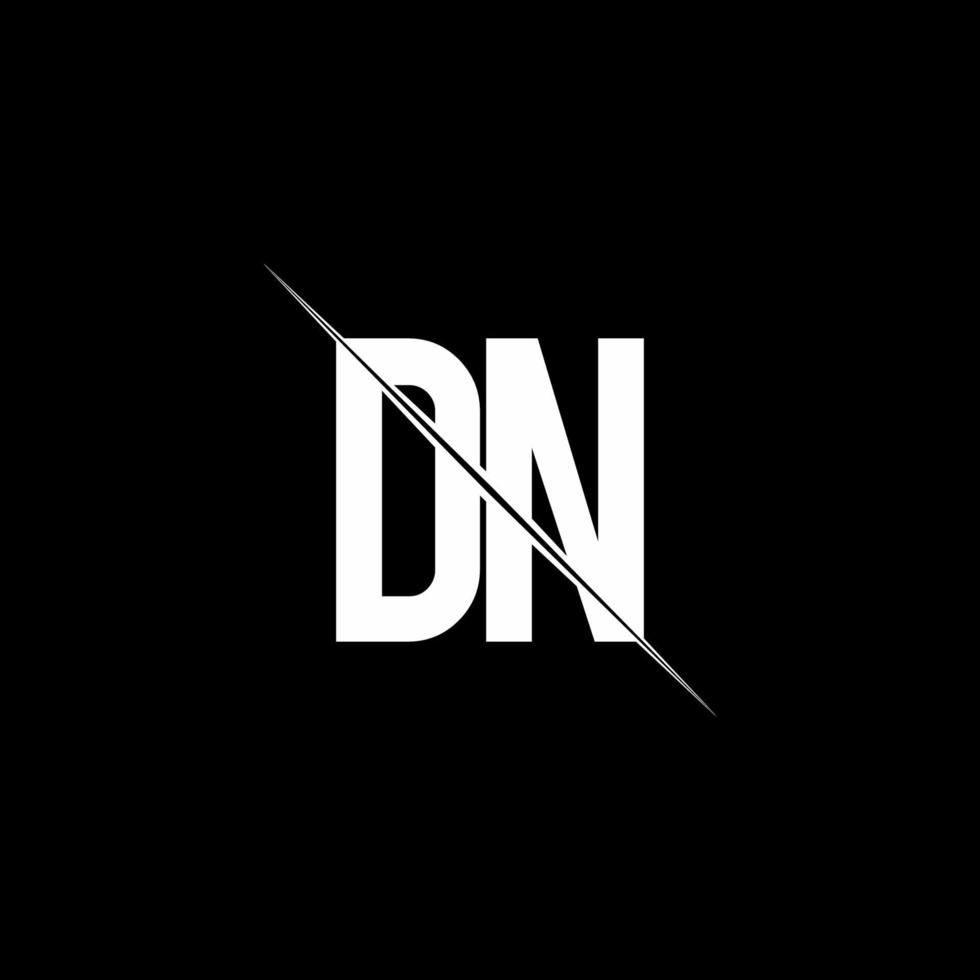 DN logo monogram with slash style design template vector