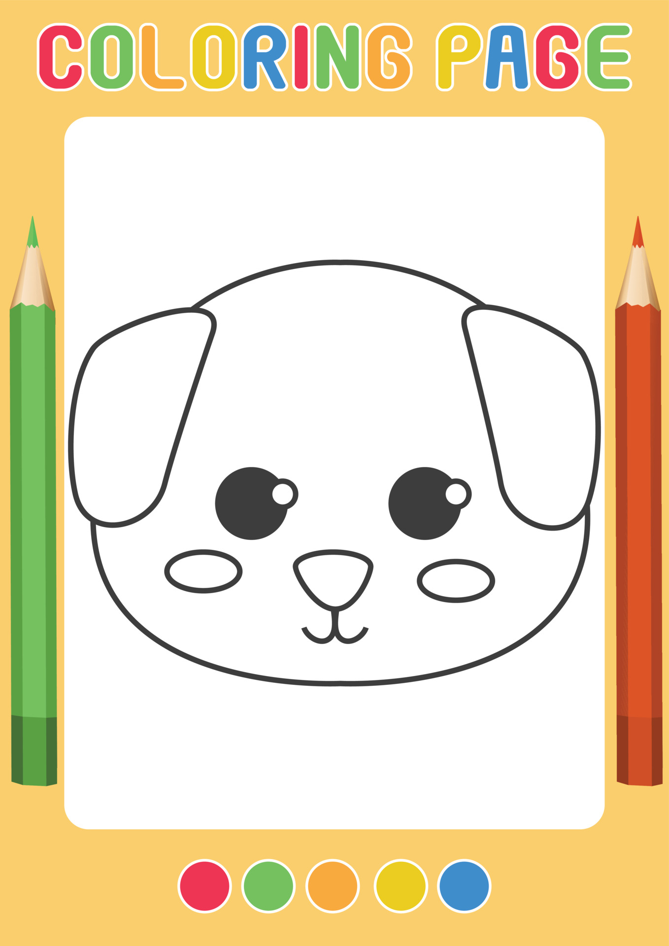 Dog Farm Animals Coloring Pages Preschool Activity 3650468 Vector Art at  Vecteezy