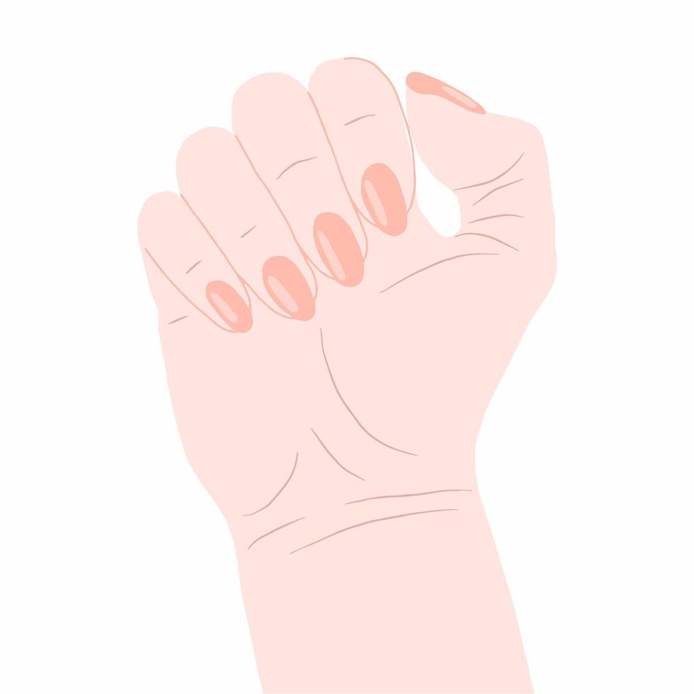 Hand manicure vector isolated on a white background hands vector hand drawing icon.