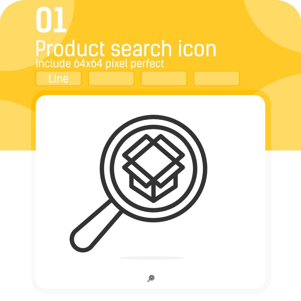 product search vector sign with line style isolated on white background. Vector illustration package icon sign symbol icon concept for web, ui, ux, website, business, logistics, delivery, mobile apps