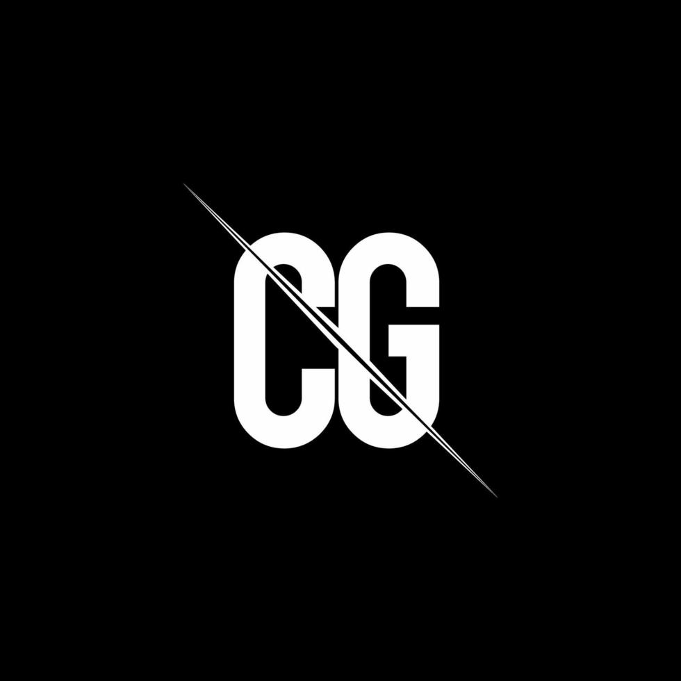 CG logo monogram with slash style design template vector