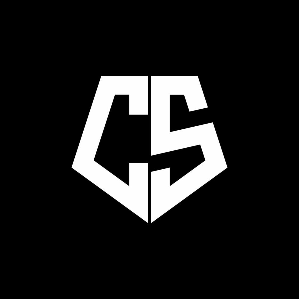 CS logo monogram with pentagon shape style design template vector