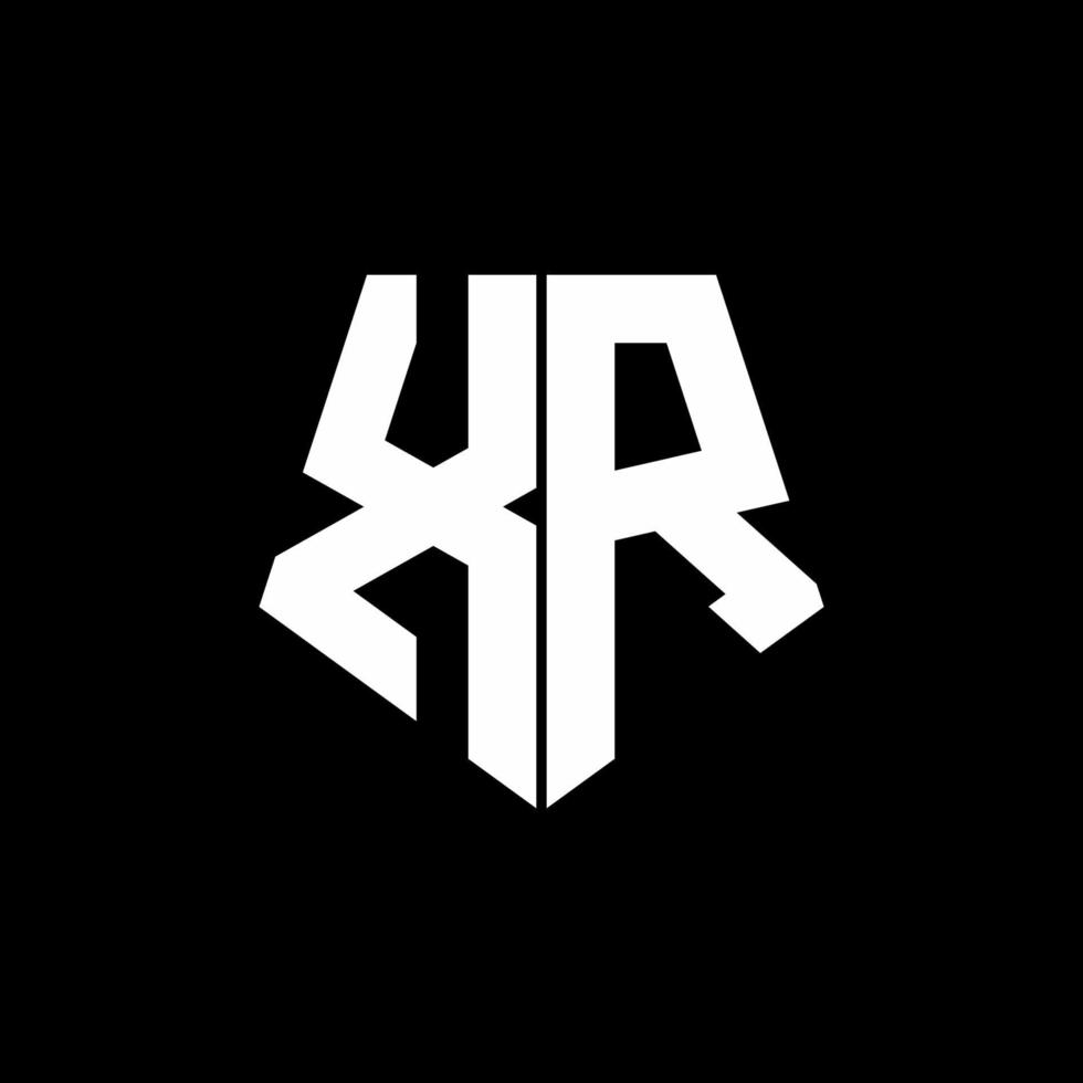XR logo monogram with pentagon shape style design template vector
