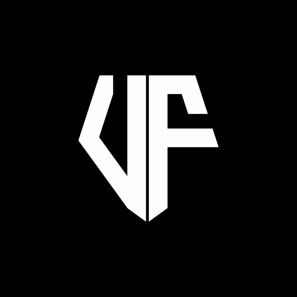 VF logo monogram with pentagon shape style design template vector