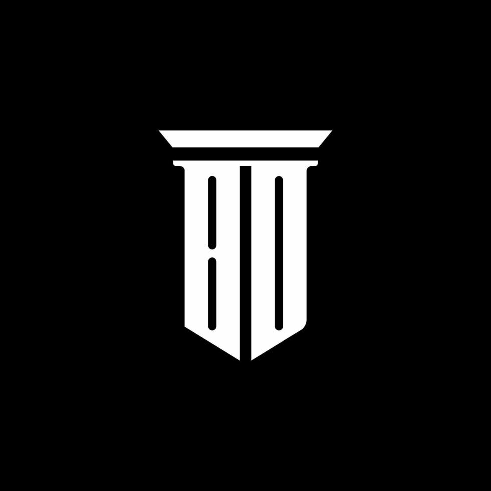 BD monogram logo with emblem style isolated on black background vector