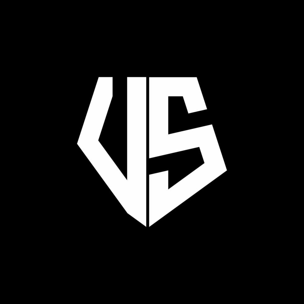 VS logo monogram with pentagon shape style design template vector