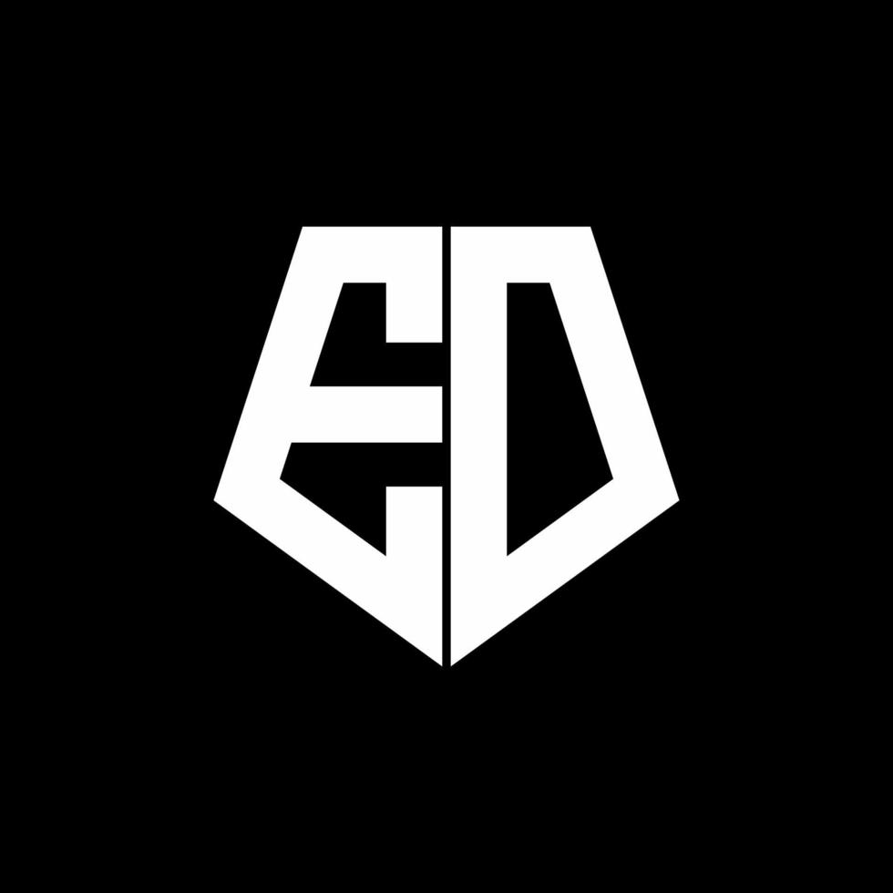 ED logo monogram with pentagon shape style design template vector