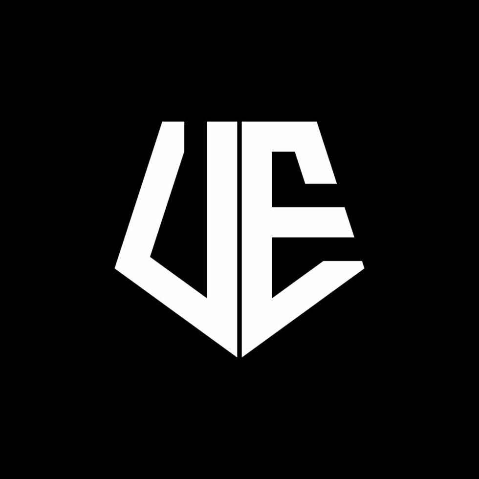 ue logo monograma con plantilla de diseño de estilo de forma de pentágono vector