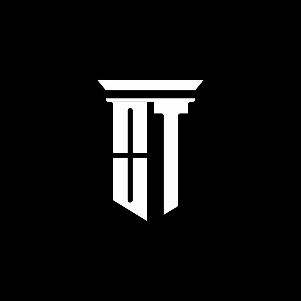 OT monogram logo with emblem style isolated on black background vector