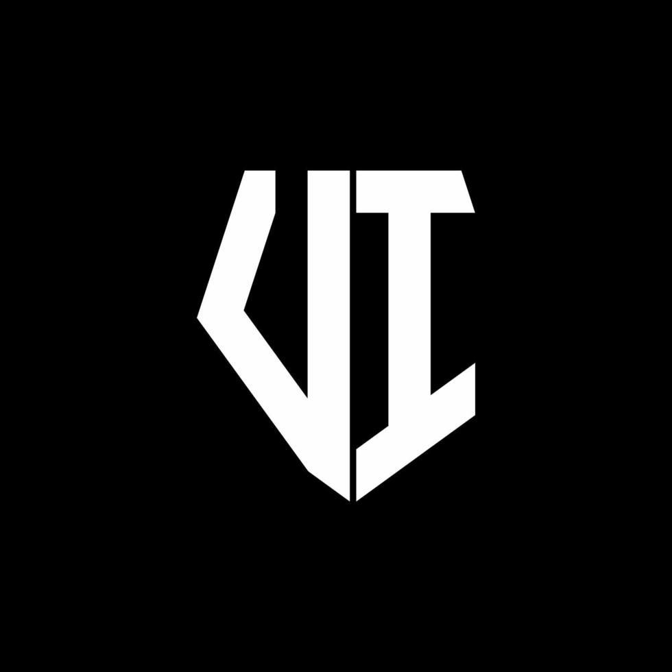 VI logo monogram with pentagon shape style design template vector