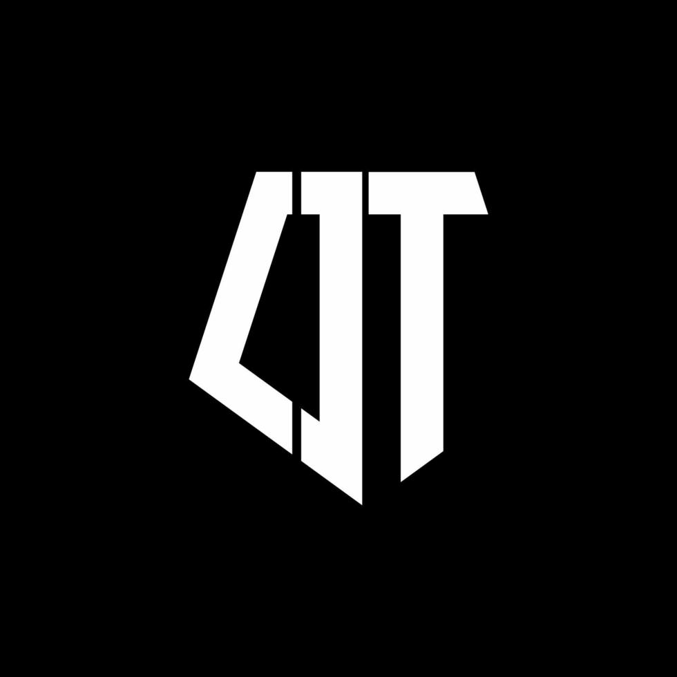 OT logo monogram with pentagon shape style design template vector