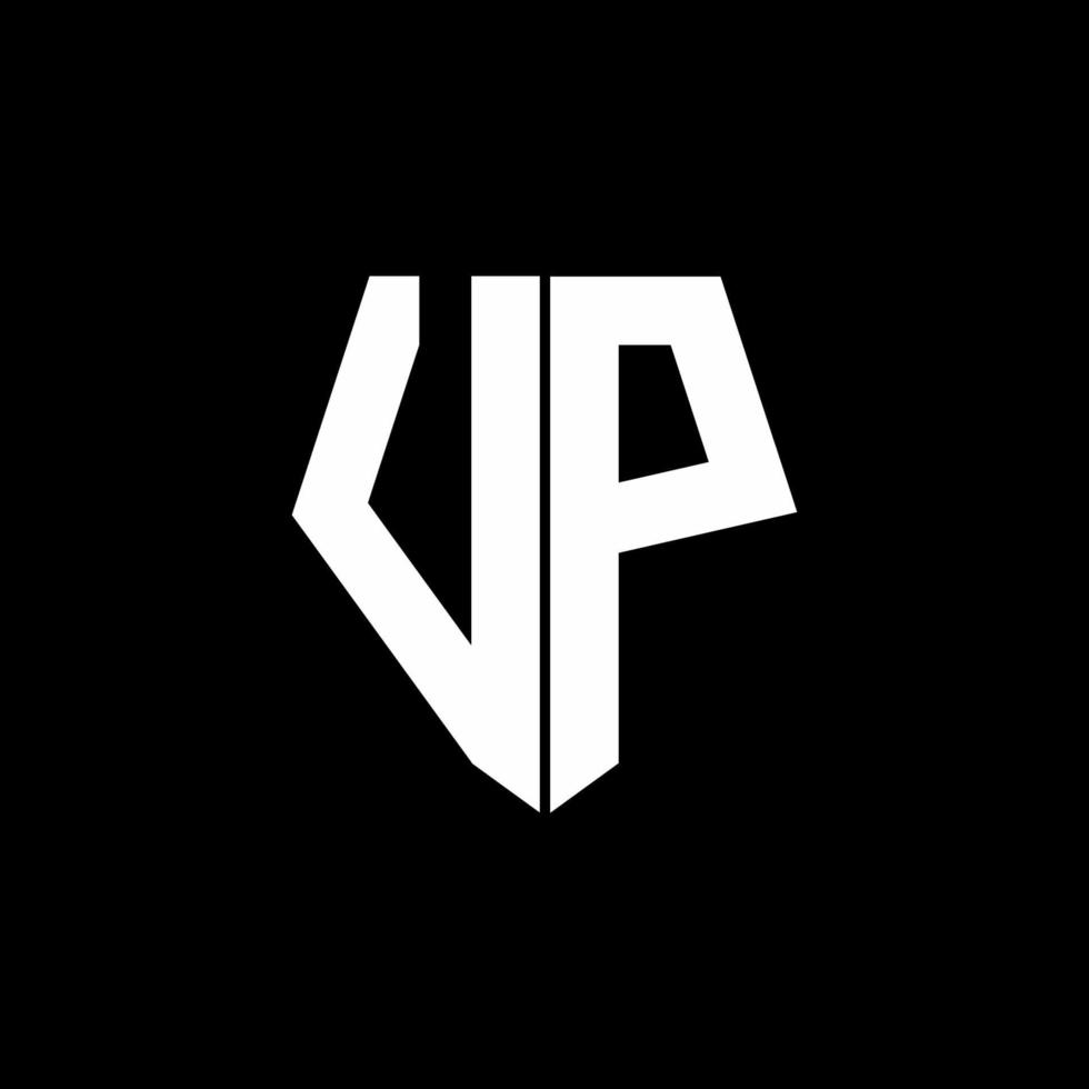 monograma de logotipo vp con plantilla de diseño de estilo de forma de pentágono vector