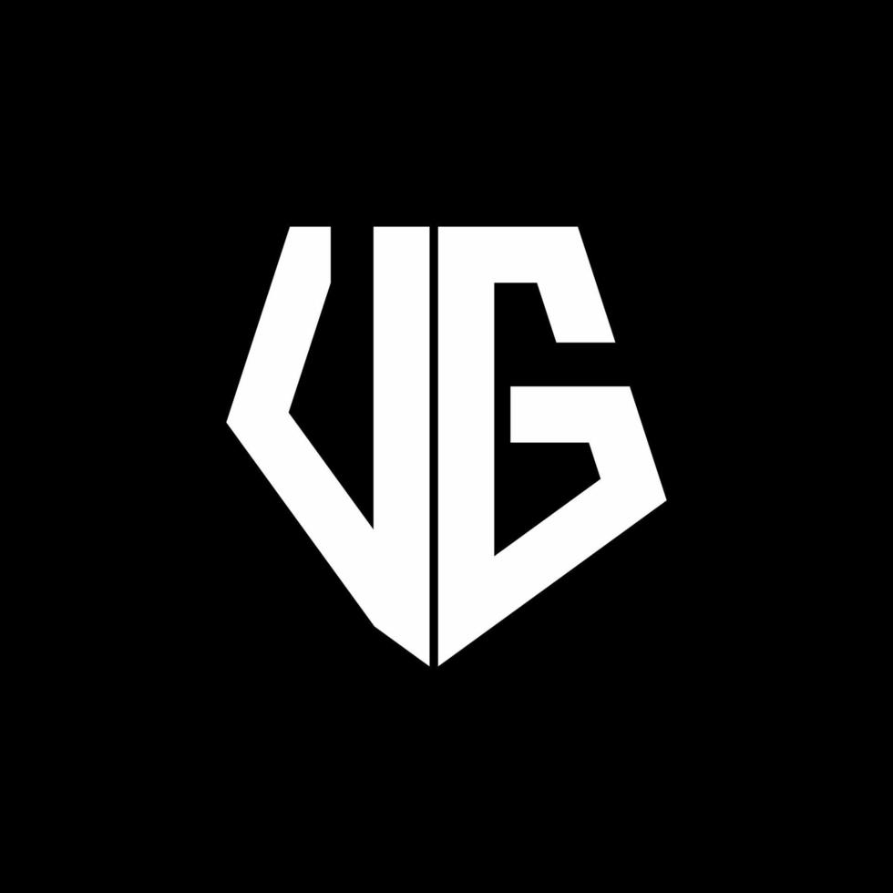 VG logo monogram with pentagon shape style design template vector