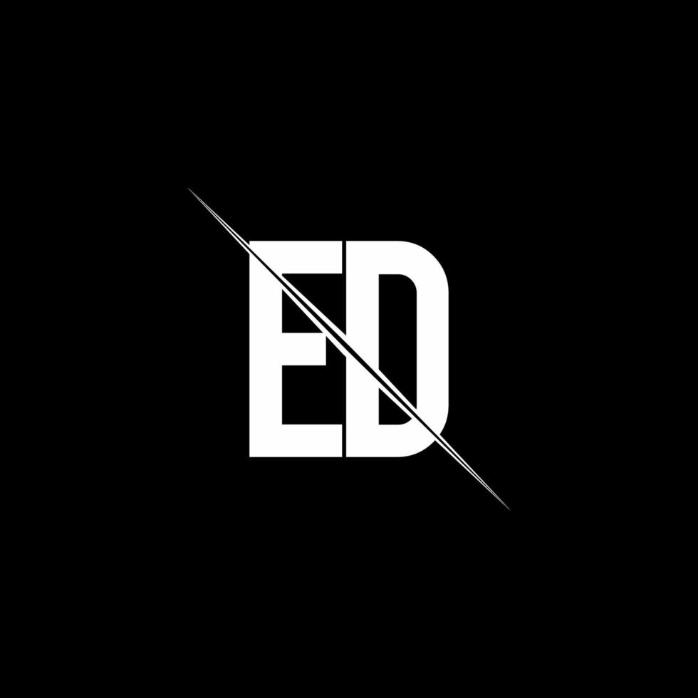 ED logo monogram with slash style design template vector