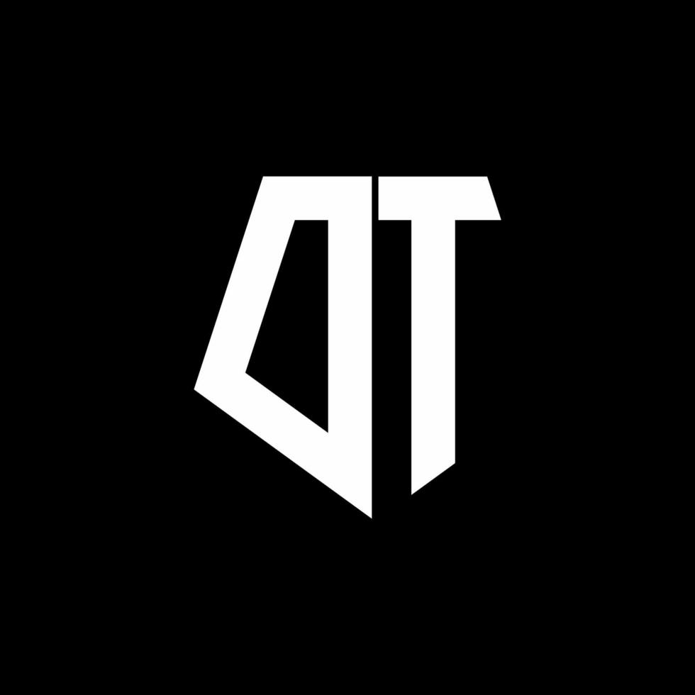 monograma del logotipo de dt con plantilla de diseño de estilo de forma de pentágono vector