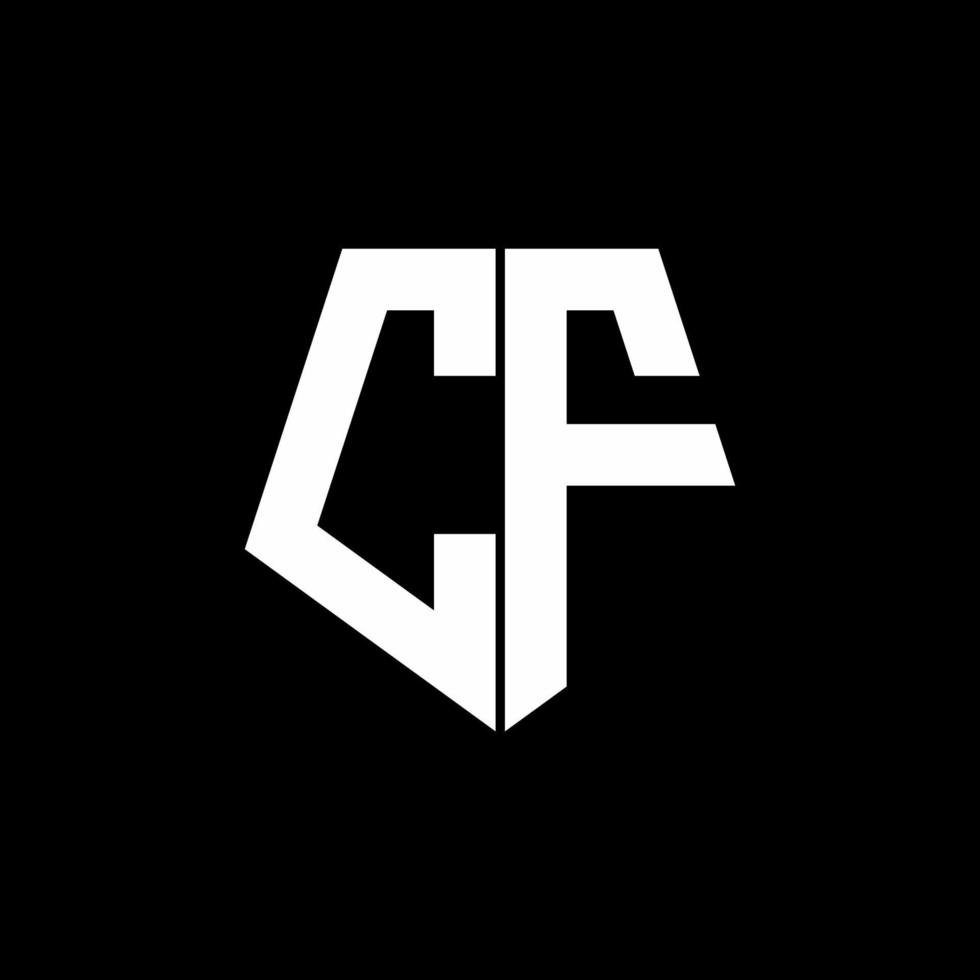Monograma del logotipo de cf con plantilla de diseño de estilo de forma de pentágono vector
