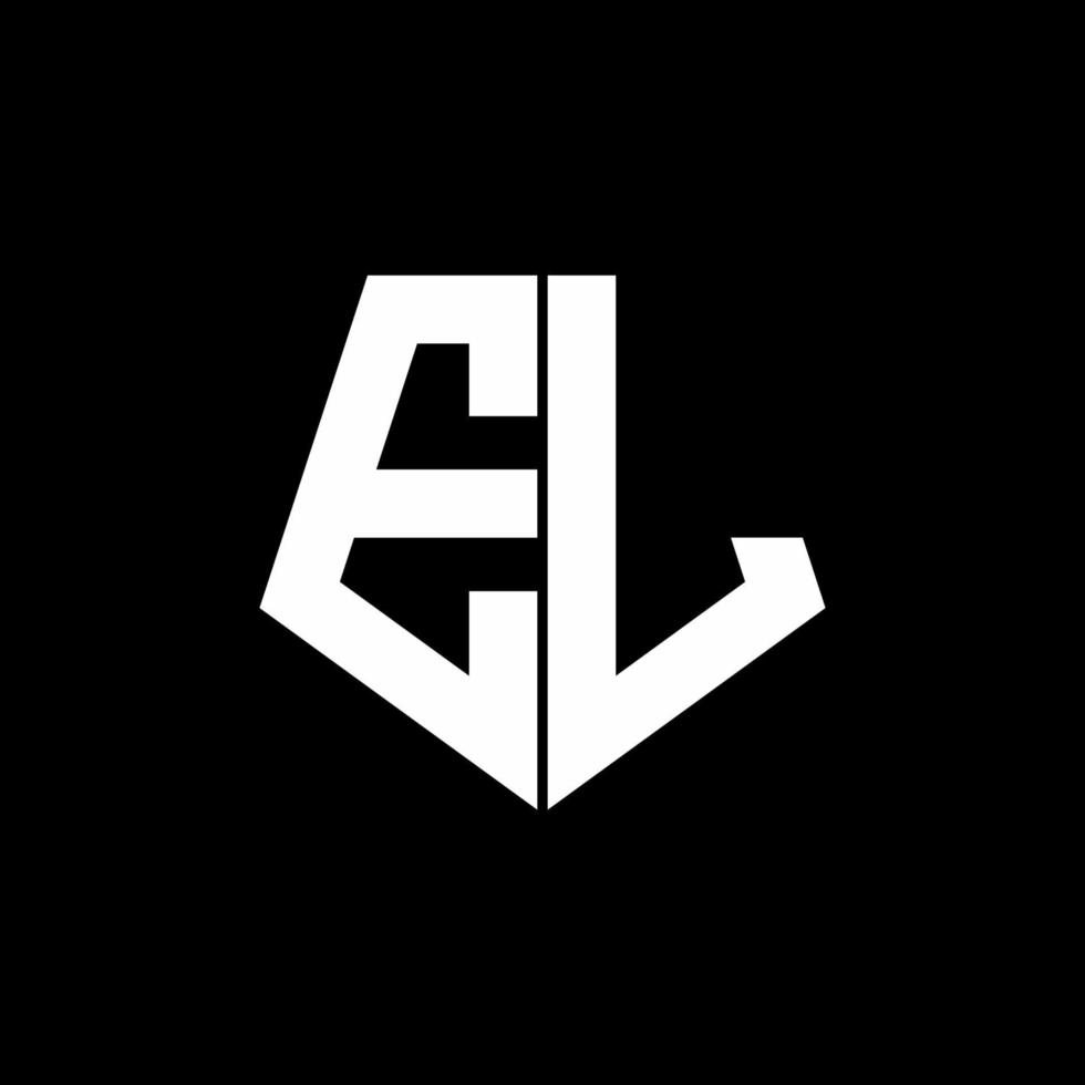 EL logo monogram with pentagon shape style design template vector