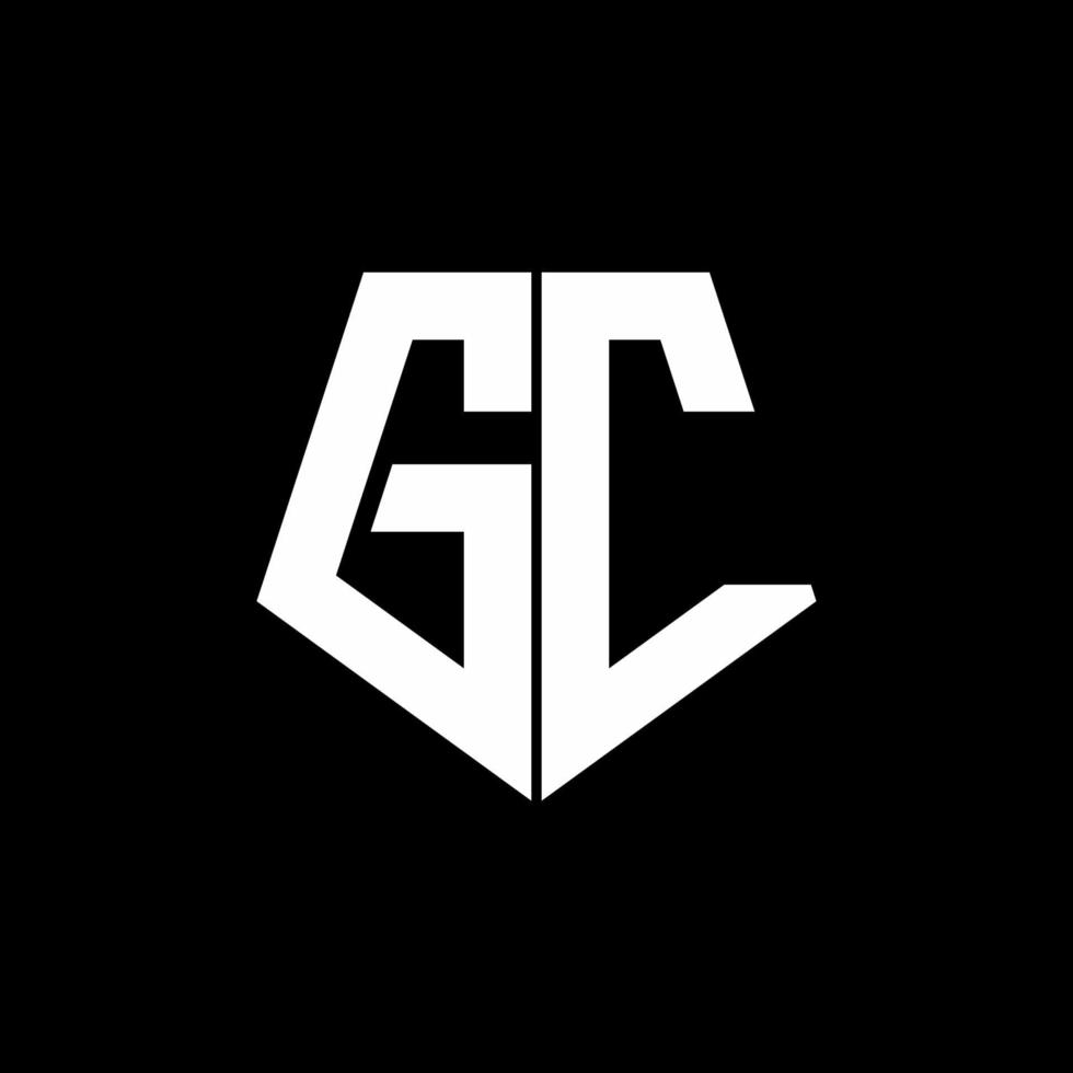 GC logo monogram with pentagon shape style design template vector