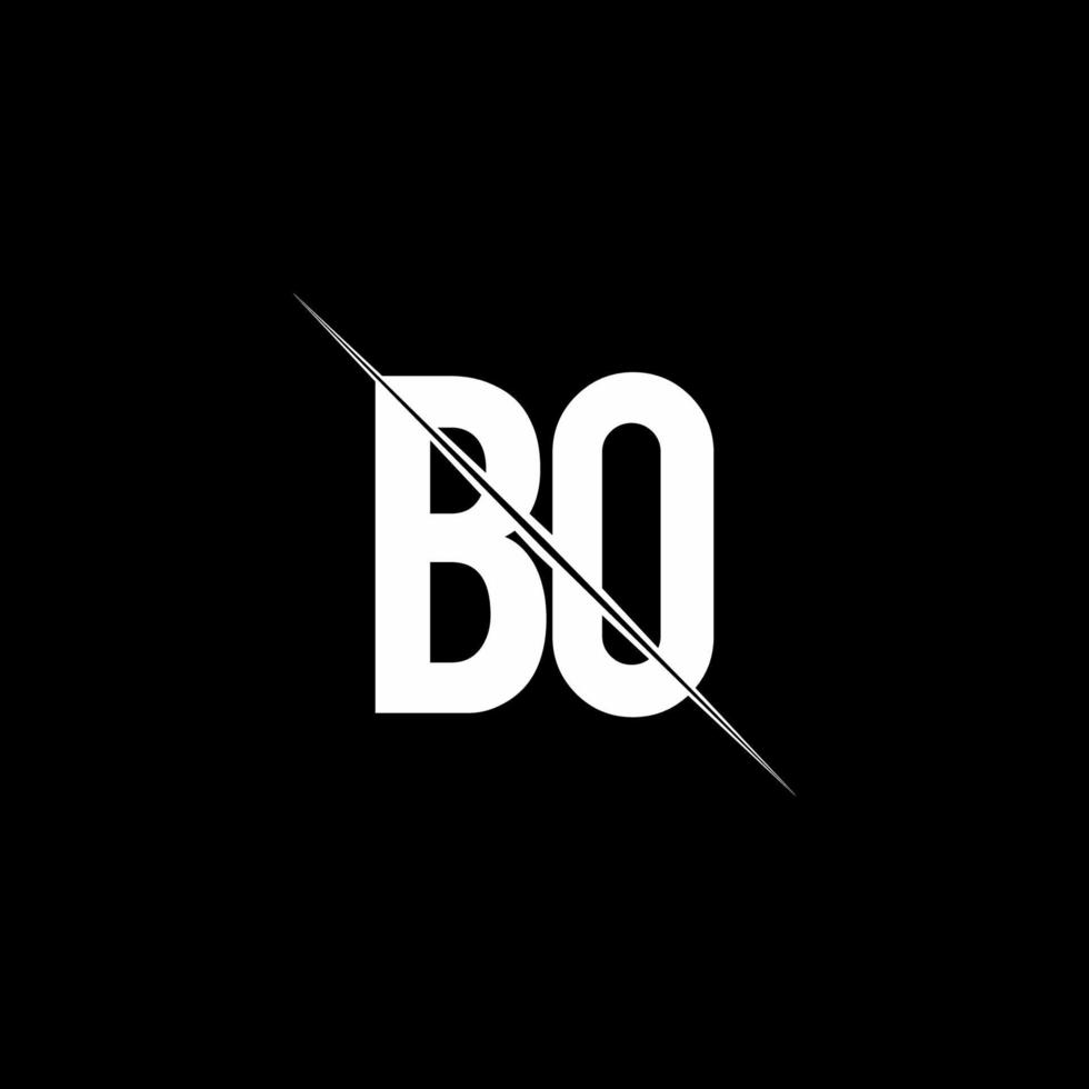 bo logo monograma con plantilla de diseño de estilo de barra vector