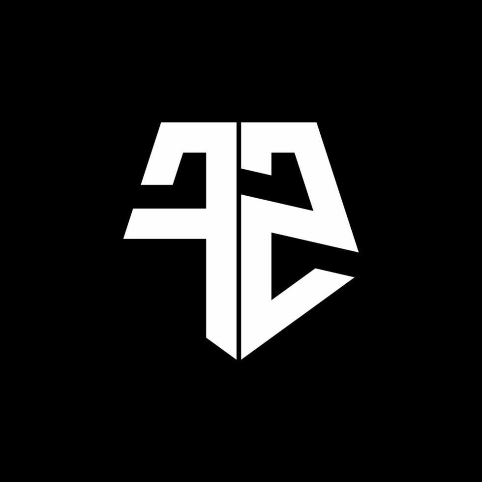 FZ logo monogram with pentagon shape style design template vector