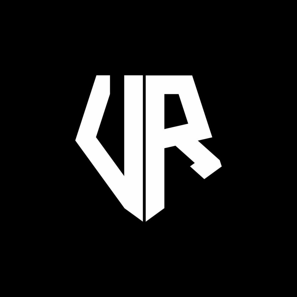 monograma de logotipo vr con plantilla de diseño de estilo de forma de pentágono vector