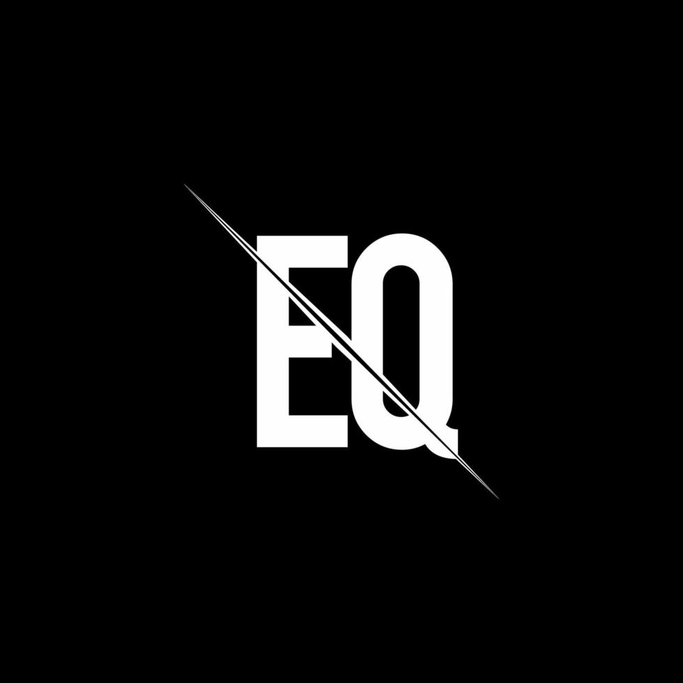 EQ logo monogram with slash style design template vector