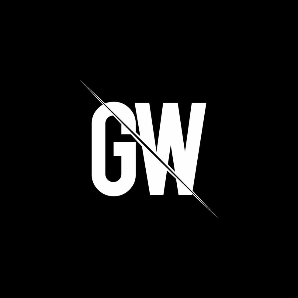 GW logo monogram with slash style design template vector