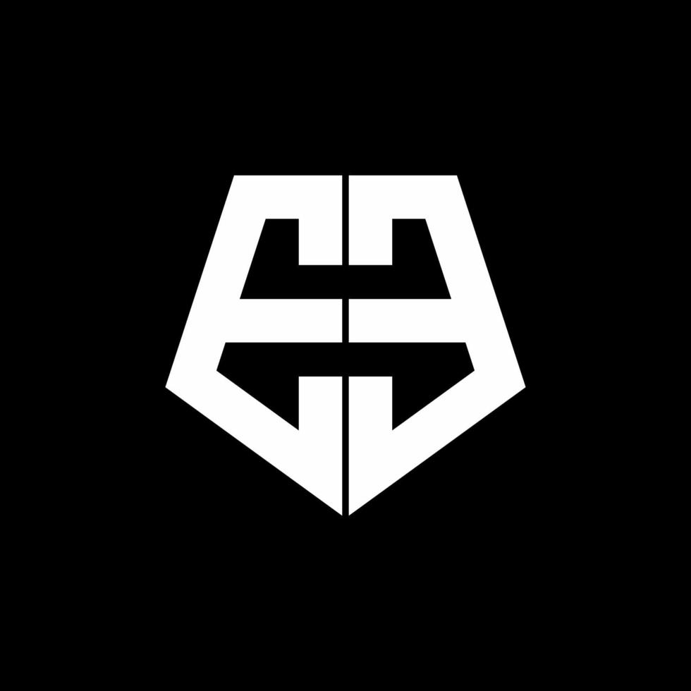 EE logo monogram with pentagon shape style design template vector