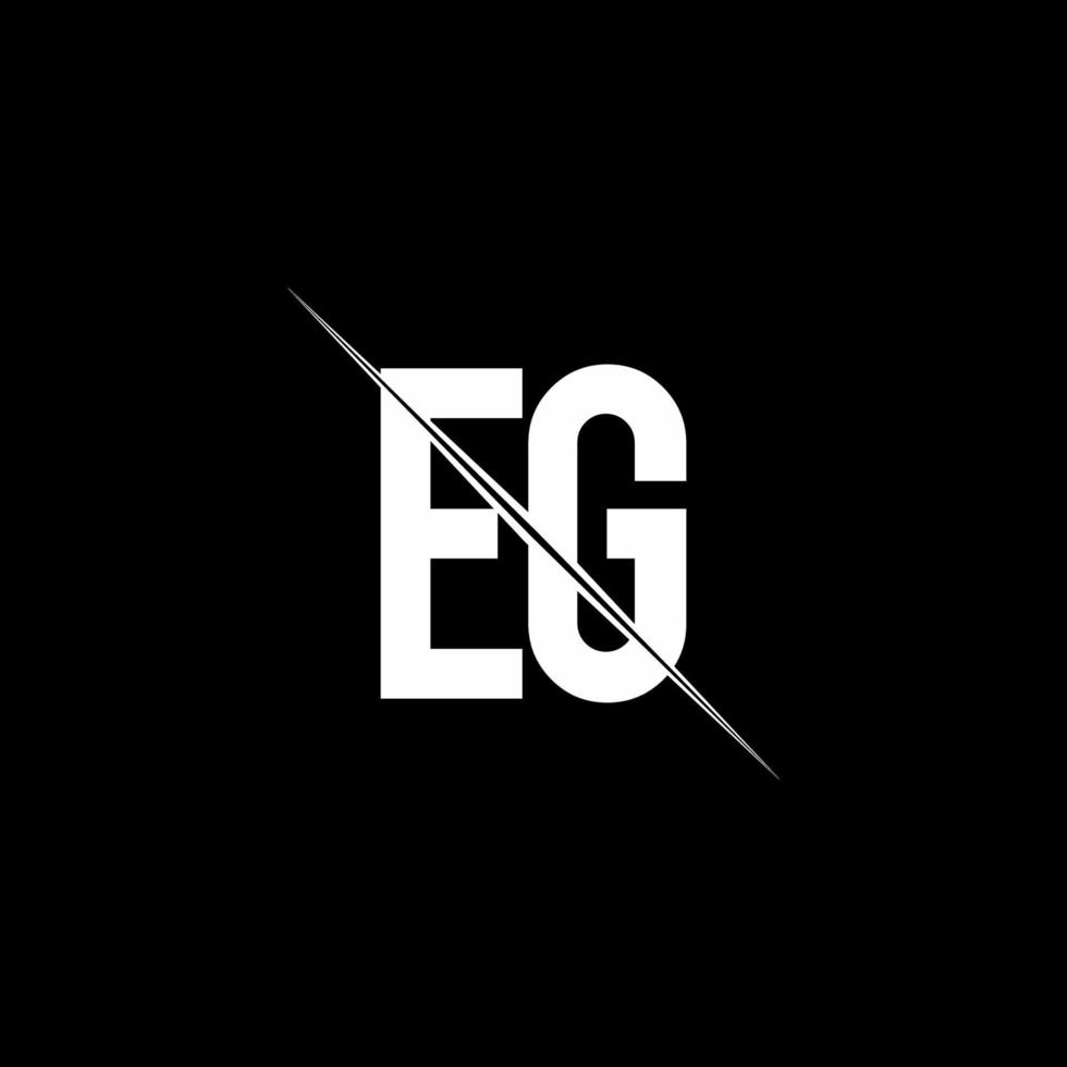 EG logo monogram with slash style design template vector