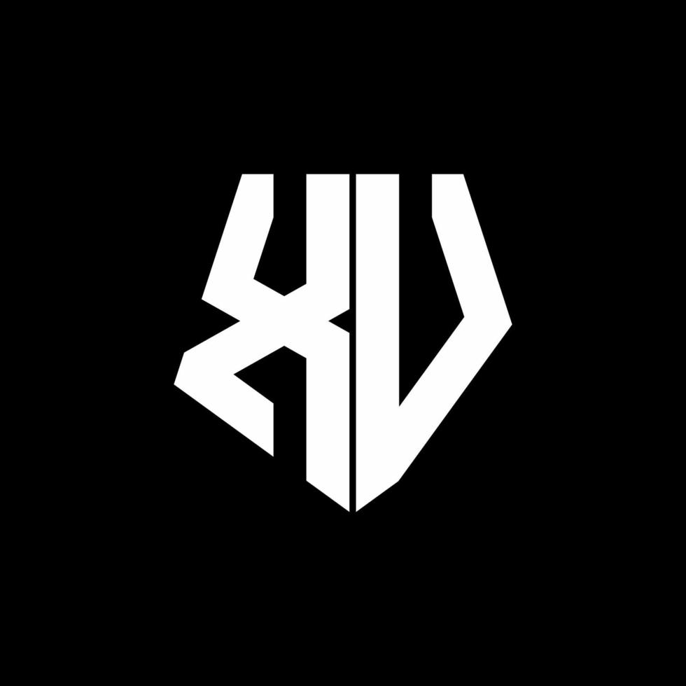 XV logo monogram with pentagon shape style design template vector