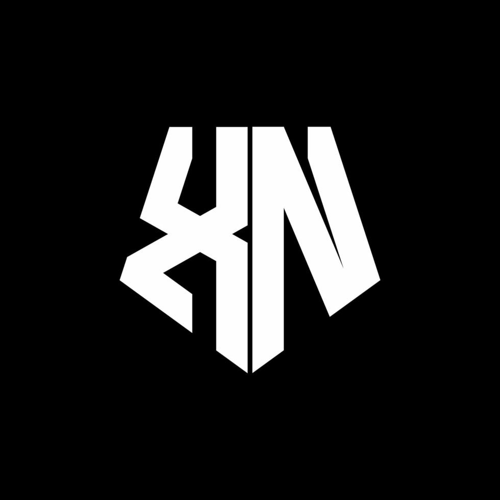 XN logo monogram with pentagon shape style design template vector