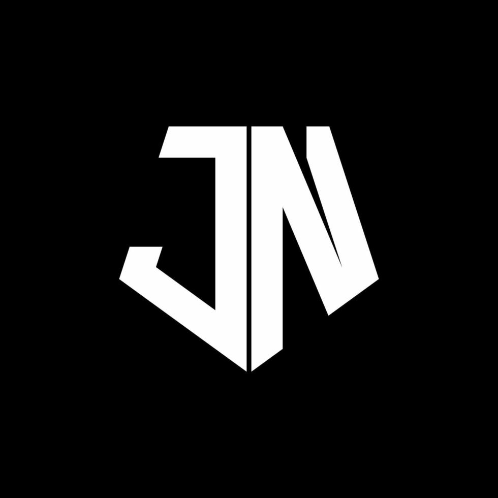 monograma del logotipo de jn con plantilla de diseño de estilo de forma de pentágono vector