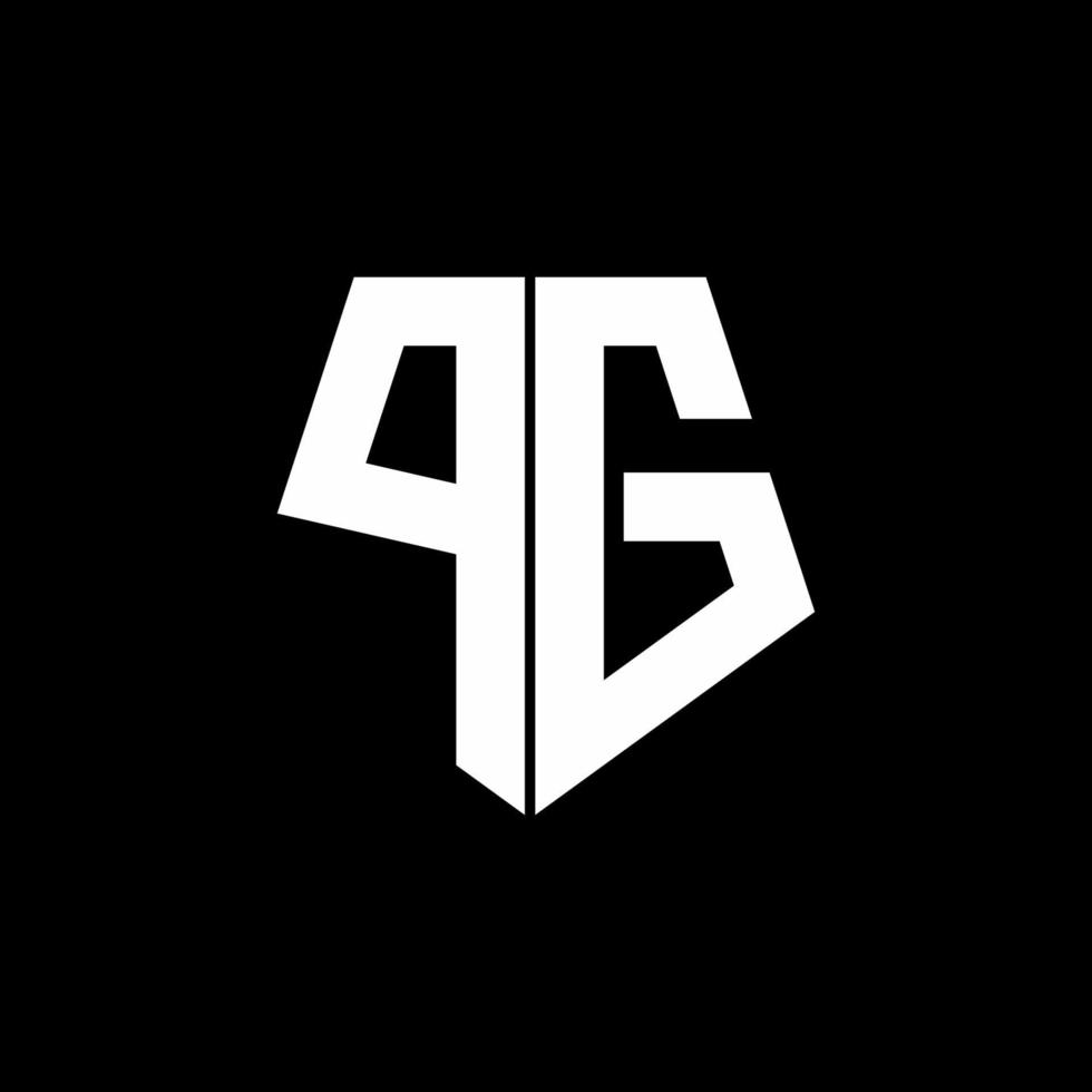 PG logo monogram with pentagon shape style design template vector