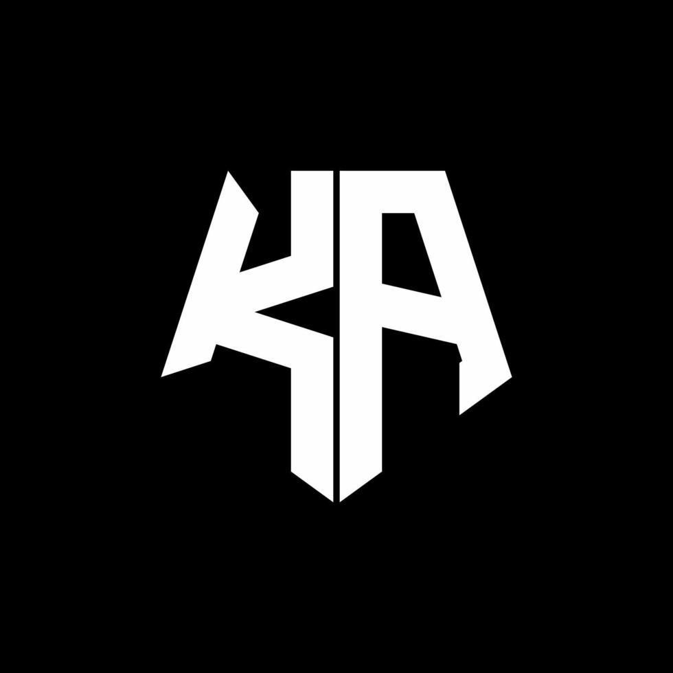 monograma del logotipo de ka con plantilla de diseño de estilo de forma de pentágono vector