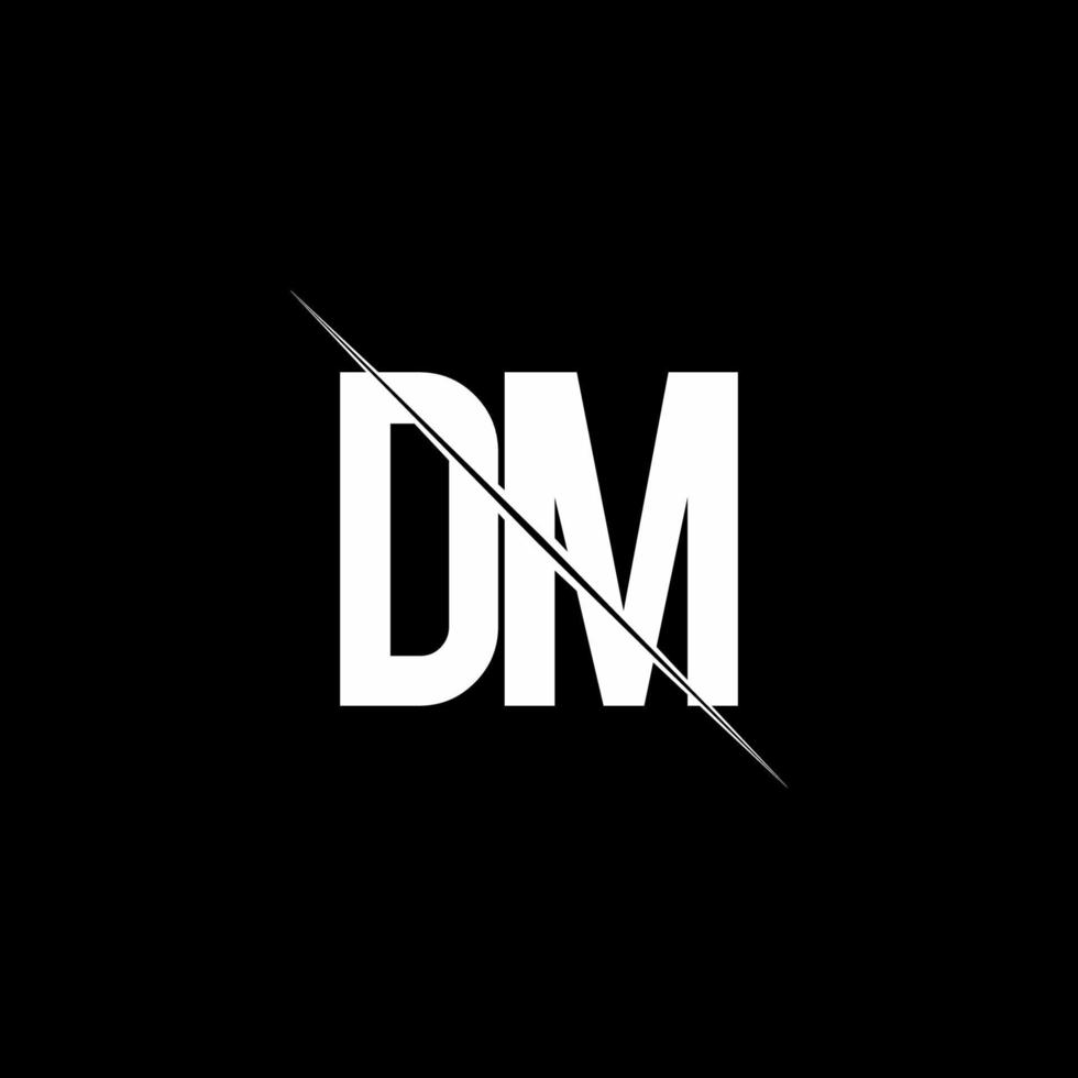 monograma del logotipo de dm con plantilla de diseño de estilo de barra vector