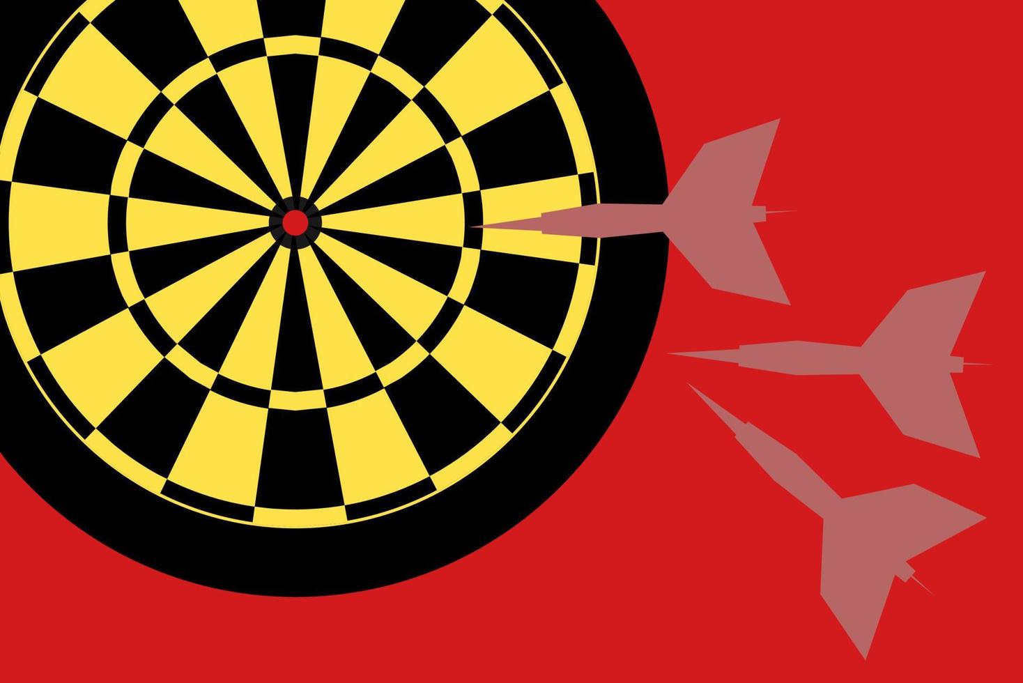 A Game of Darts with Board and Arrows vector