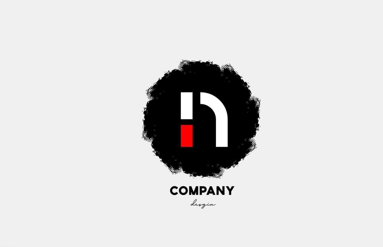 N red white black letter alphabet logo icon with grunge design for company and business vector