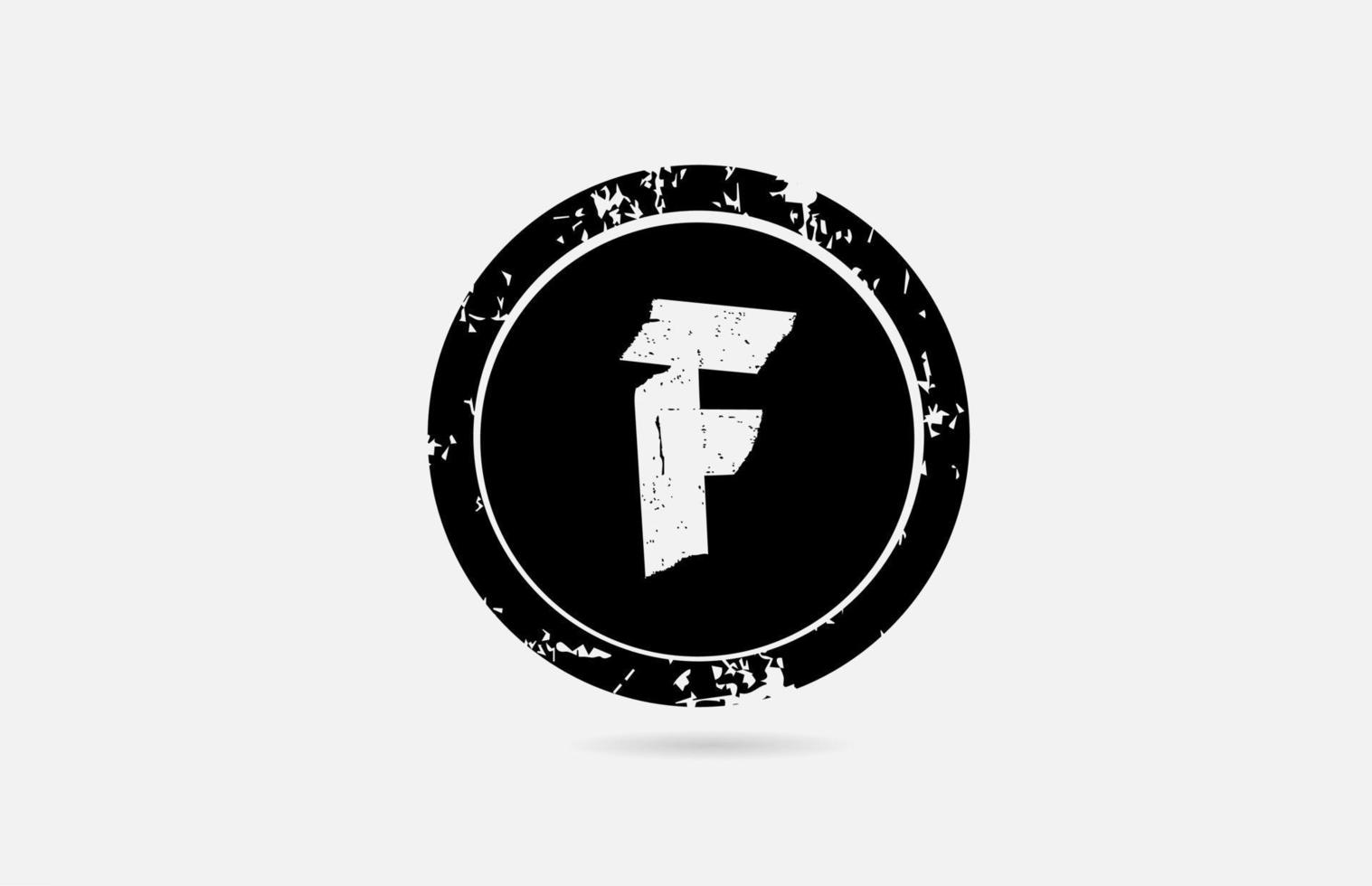 vintage F alphabet letter logo icon template in black and white. Creative design for company and business vector