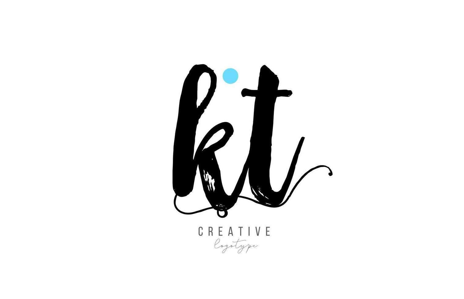 kt k t vintage letter alphabet combination logo icon handwritten design for company business vector