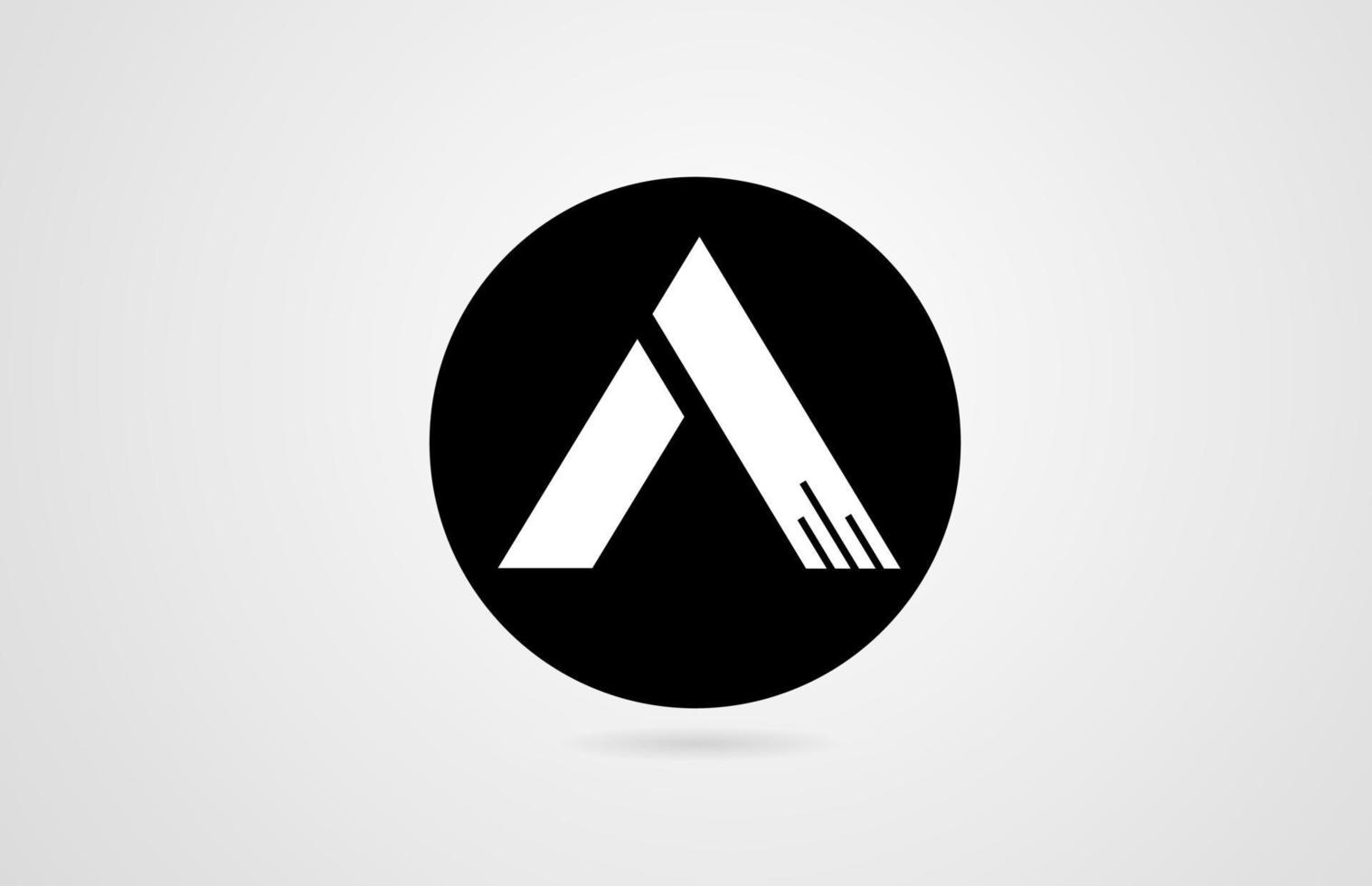 A white alphabet letter black circle company business logo icon design corporate vector