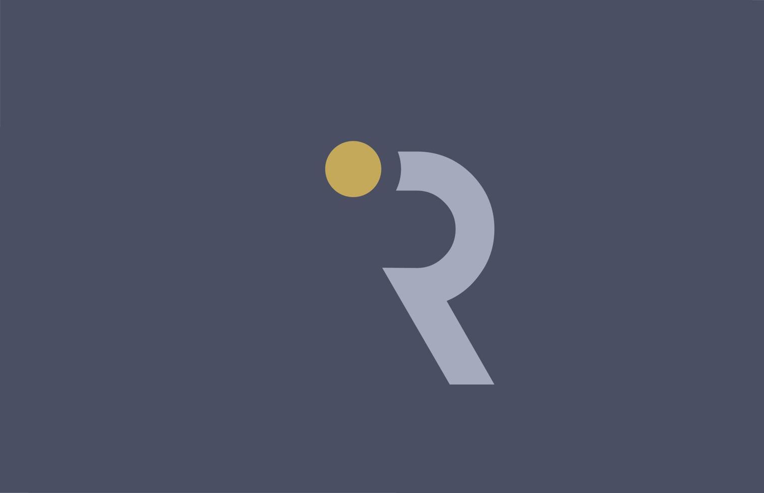 Diseño de icono de alfabeto azul amarillo con logotipo de letra r para empresa y negocio vector